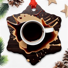 Coffee Cafe Espresso Drink Beverage Ornament (snowflake) by Ravend