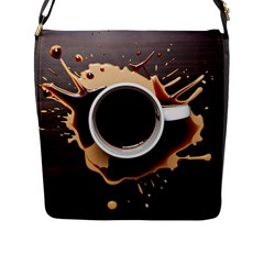 Coffee Cafe Espresso Drink Beverage Flap Closure Messenger Bag (l) by Ravend