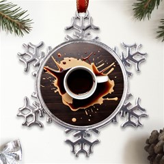 Coffee Cafe Espresso Drink Beverage Metal Large Snowflake Ornament