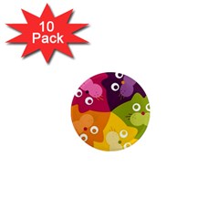 Colorful Cats 1  Mini Magnet (10 Pack)  by Sparkle