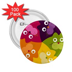 Colorful Cats 2 25  Buttons (100 Pack)  by Sparkle