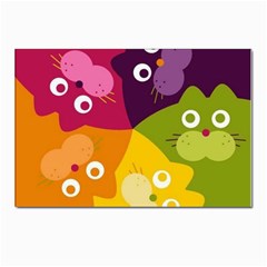 Colorful Cats Postcards 5  X 7  (pkg Of 10) by Sparkle