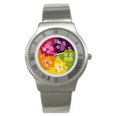 Colorful Cats Stainless Steel Watch