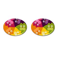 Colorful Cats Cufflinks (oval) by Sparkle