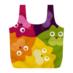 Colorful Cats Full Print Recycle Bag (l) by Sparkle