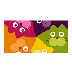 Colorful Cats Satin Wrap 35  X 70  by Sparkle