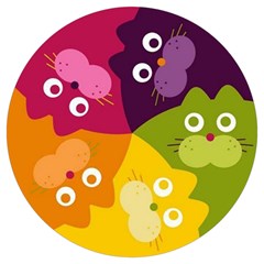 Colorful Cats Round Trivet by Sparkle