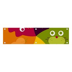 Colorful Cats Banner And Sign 4  X 1  by Sparkle