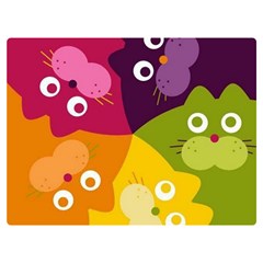 Colorful Cats Two Sides Premium Plush Fleece Blanket (extra Small)