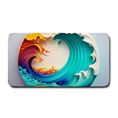 Tsunami Tidal Wave Waves Minimalist Ocean Sea Medium Bar Mat by Ravend