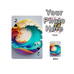 Tsunami Tidal Wave Waves Minimalist Ocean Sea Playing Cards 54 Designs (mini) by Ravend