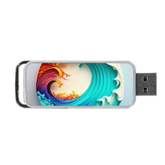 Tsunami Tidal Wave Waves Minimalist Ocean Sea Portable Usb Flash (one Side) by Ravend