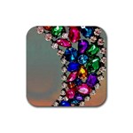 Colorful Diamonds Rubber Coaster (Square) Front