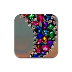 Colorful Diamonds Rubber Square Coaster (4 Pack) by Sparkle