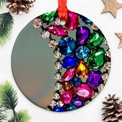 Colorful Diamonds Round Ornament (two Sides)