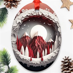 Christmas Wreath Winter Festive Season Nature Ornament (oval)