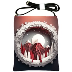 Christmas Wreath Winter Festive Season Nature Shoulder Sling Bag by Ravend