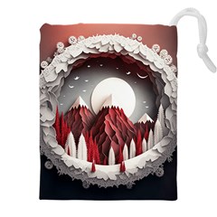 Christmas Wreath Winter Festive Season Nature Drawstring Pouch (4xl) by Ravend