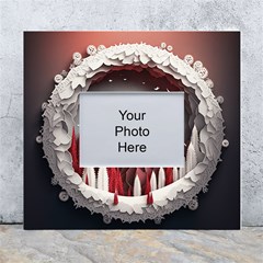 Christmas Wreath Winter Festive Season Nature White Wall Photo Frame 5  X 7  by Ravend