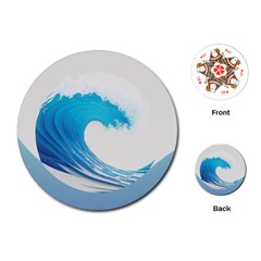 Wave Tsunami Tidal Wave Ocean Sea Water Playing Cards Single Design (round) by Ravend