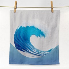 Wave Tsunami Tidal Wave Ocean Sea Water Face Towel by Ravend