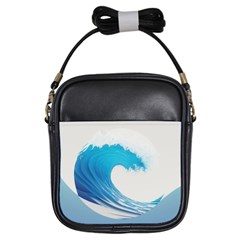 Wave Tsunami Tidal Wave Ocean Sea Water Girls Sling Bag by Ravend