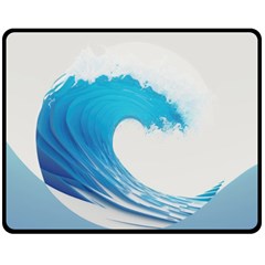 Wave Tsunami Tidal Wave Ocean Sea Water Fleece Blanket (medium)