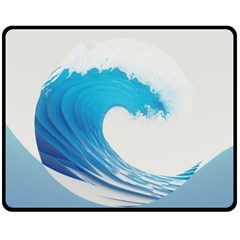 Wave Tsunami Tidal Wave Ocean Sea Water Two Sides Fleece Blanket (medium) by Ravend