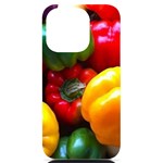 Colorful Capsicum iPhone 14 Pro Black UV Print Case Front