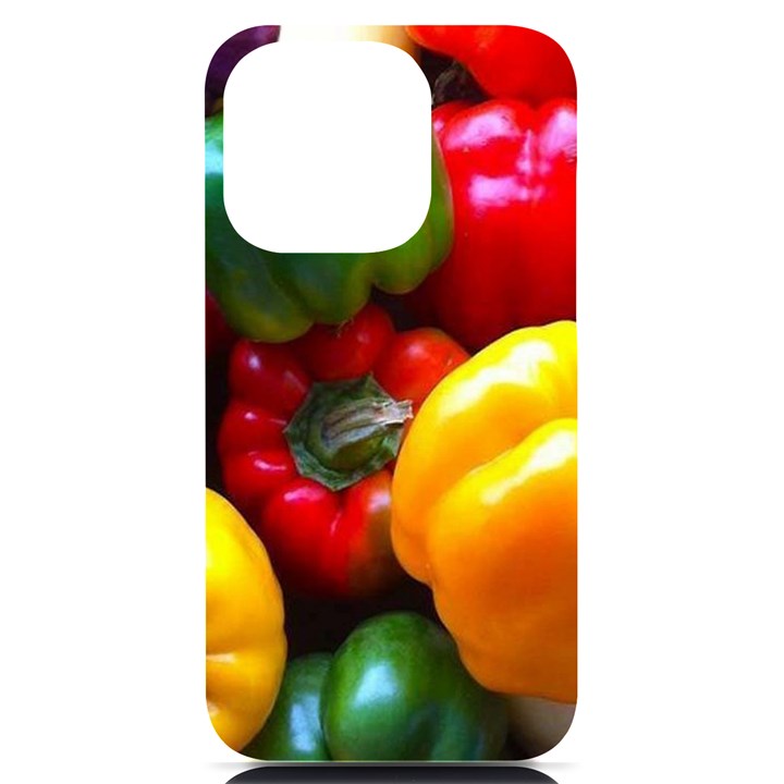 Colorful Capsicum iPhone 14 Pro Black UV Print Case