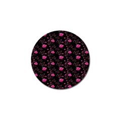 Pink Glowing Flowers Golf Ball Marker by Sparkle