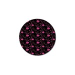 Pink Glowing Flowers Golf Ball Marker Front