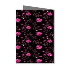 Pink Glowing Flowers Mini Greeting Cards (pkg Of 8) by Sparkle