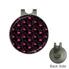 Pink Glowing Flowers Hat Clips With Golf Markers by Sparkle