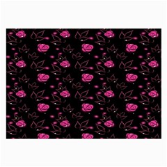 Pink Glowing Flowers Large Glasses Cloth by Sparkle