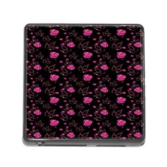 Pink Glowing Flowers Memory Card Reader (square 5 Slot) by Sparkle