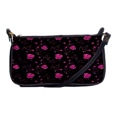 Pink Glowing Flowers Shoulder Clutch Bag by Sparkle