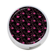 Pink Glowing Flowers 4-port Usb Hub (one Side) by Sparkle