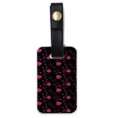 Pink Glowing Flowers Luggage Tag (one Side) by Sparkle