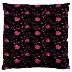 Pink Glowing Flowers Large Cushion Case (one Side) by Sparkle