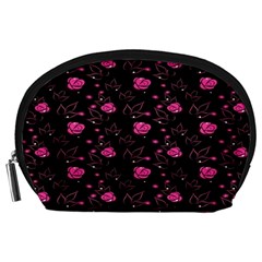 Pink Glowing Flowers Accessory Pouch (large) by Sparkle