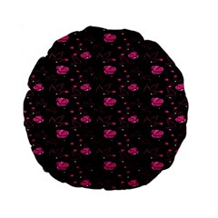 Pink Glowing Flowers Standard 15  Premium Flano Round Cushions by Sparkle