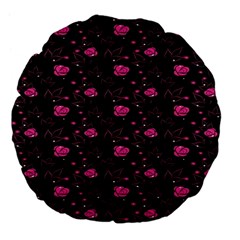 Pink Glowing Flowers Large 18  Premium Flano Round Cushions by Sparkle