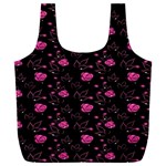 Pink Glowing Flowers Full Print Recycle Bag (XXXL) Front