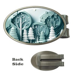 Background Christmas Winter Holiday Background Money Clips (oval)  by Ravend