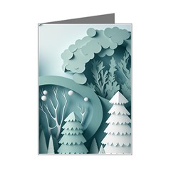 Background Christmas Winter Holiday Background Mini Greeting Card by Ravend