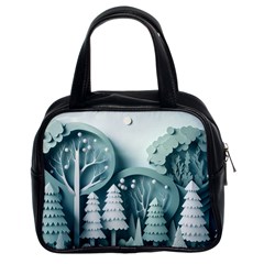 Background Christmas Winter Holiday Background Classic Handbag (two Sides) by Ravend