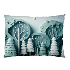 Background Christmas Winter Holiday Background Pillow Case by Ravend