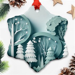 Background Christmas Winter Holiday Background Ornament (snowflake) by Ravend