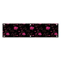 Pink Glowing Flowers Banner And Sign 4  X 1  by Sparkle